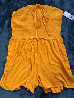 Bright Orange wild fable Smocked Romper